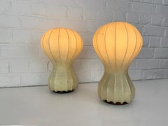 Pair small cocoon Gatto Table Lamps Achille & Pier Castiglioni Flos Italy 1960
