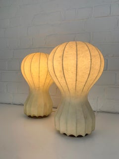 Pair small cocoon Gatto Table Lamps Achille & Pier Castiglioni Flos Italy 1960