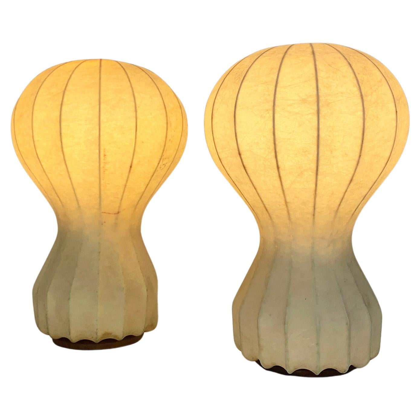 Paire de petites lampes de bureau Gatto Achille & Pier Castiglioni Flos Italie 1960