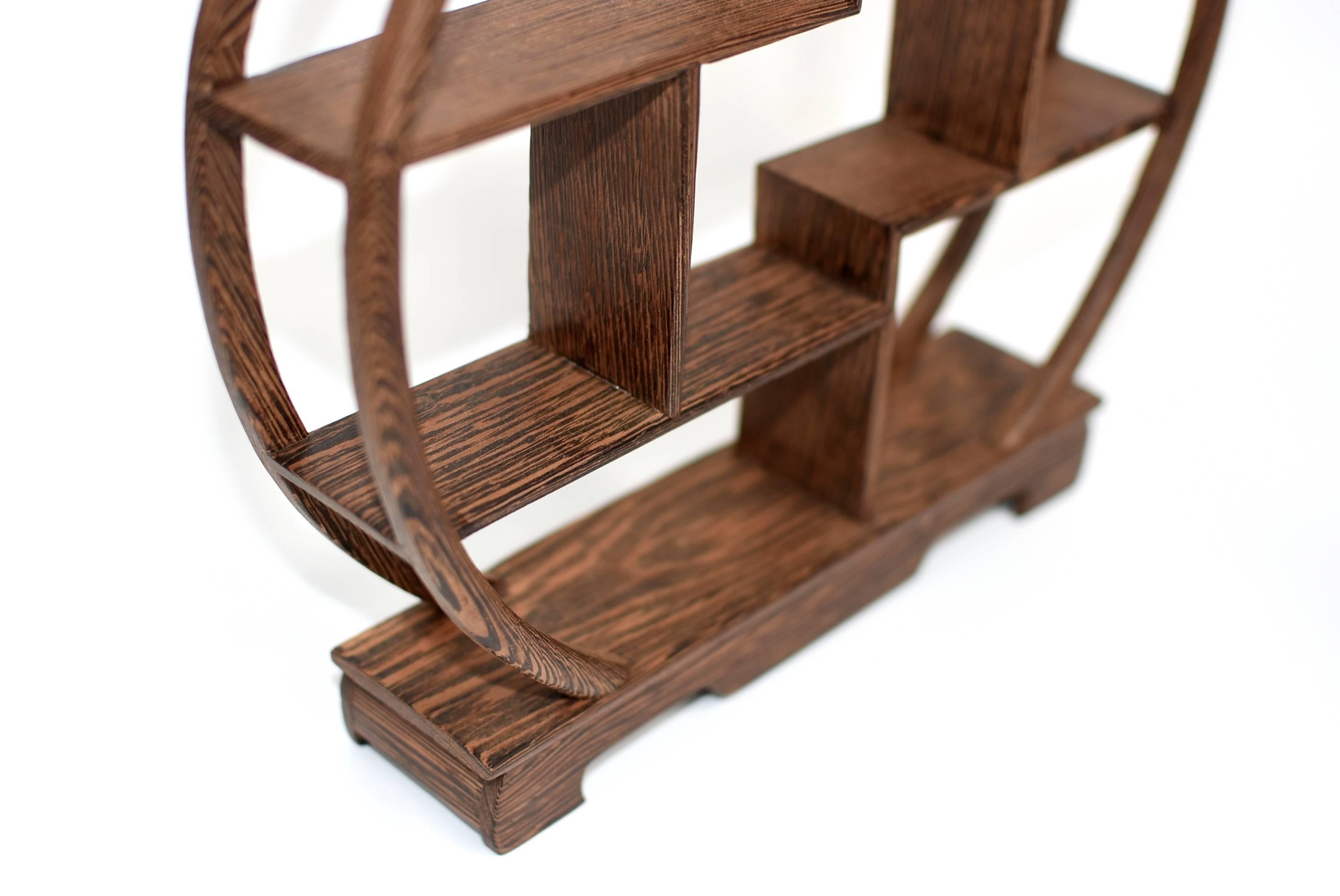 Wood Pair of Small Display Stands, Mini Shelves, Solid Rosewood