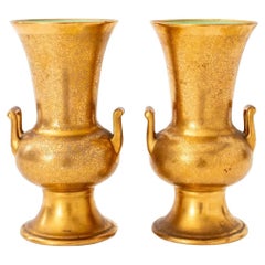 Pair Small Gold Campagna Urns