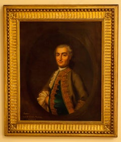 Pair Small Oil on Canvas, Oval Format Portraits, Circa:1770, England