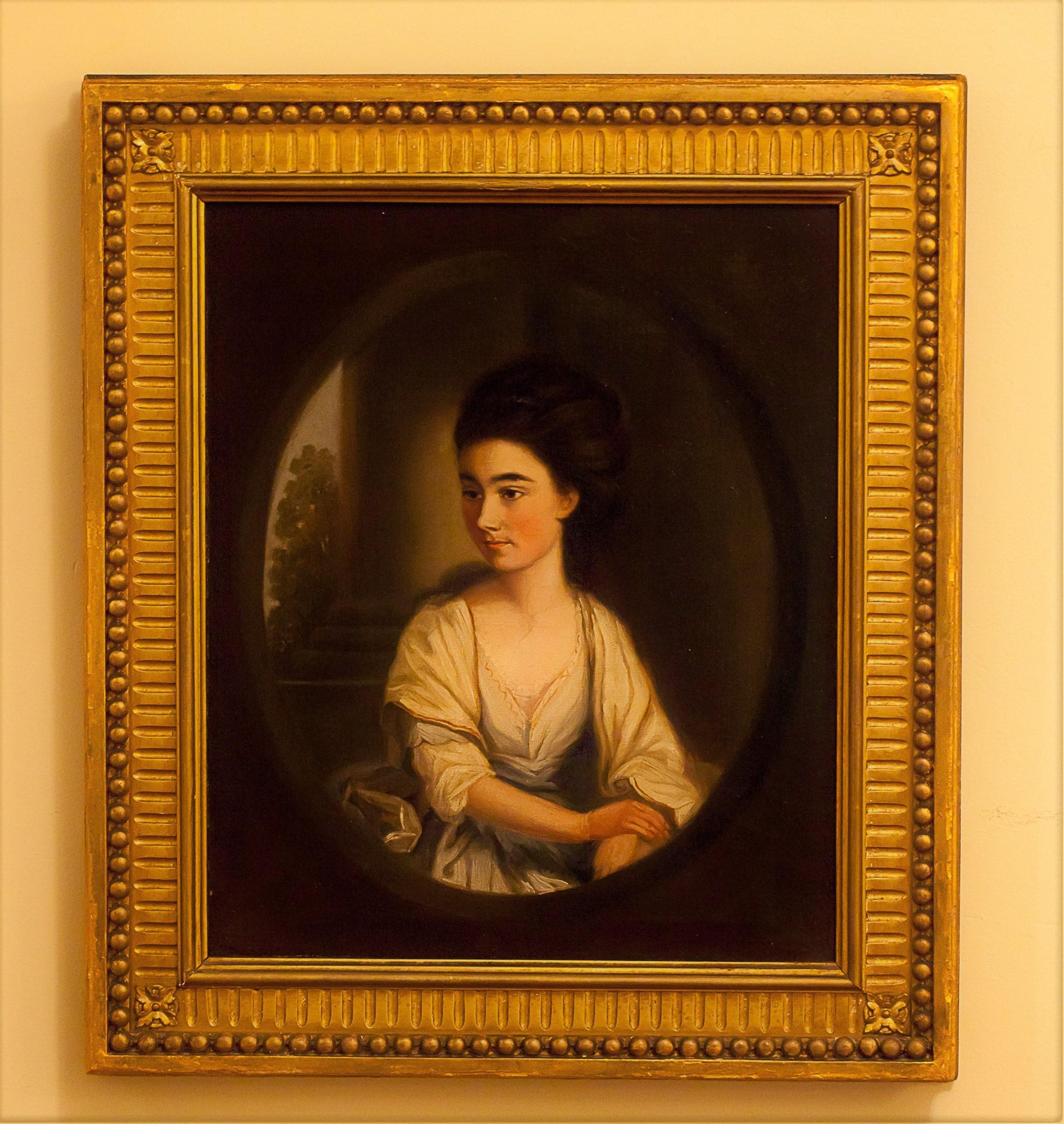 Georgian Pair Small Oil on Canvas, Oval Format Portraits, Circa:1770, England For Sale