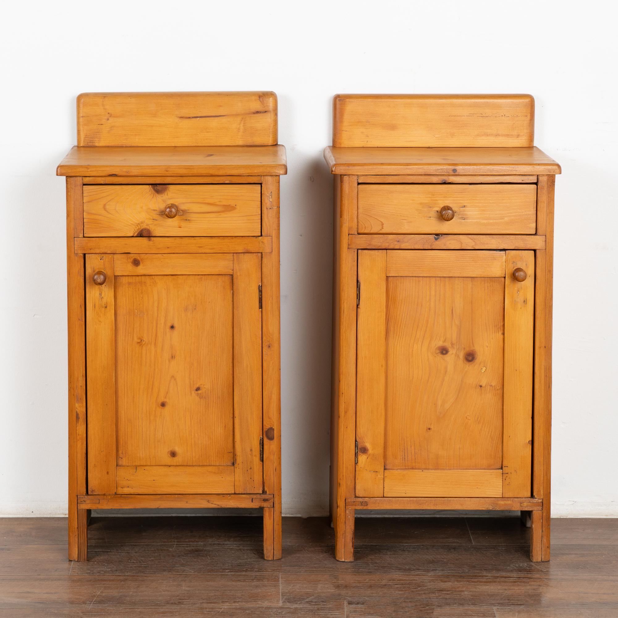 Hungarian Pair, Small Pine Nightstands, Hungary circa 1900's For Sale