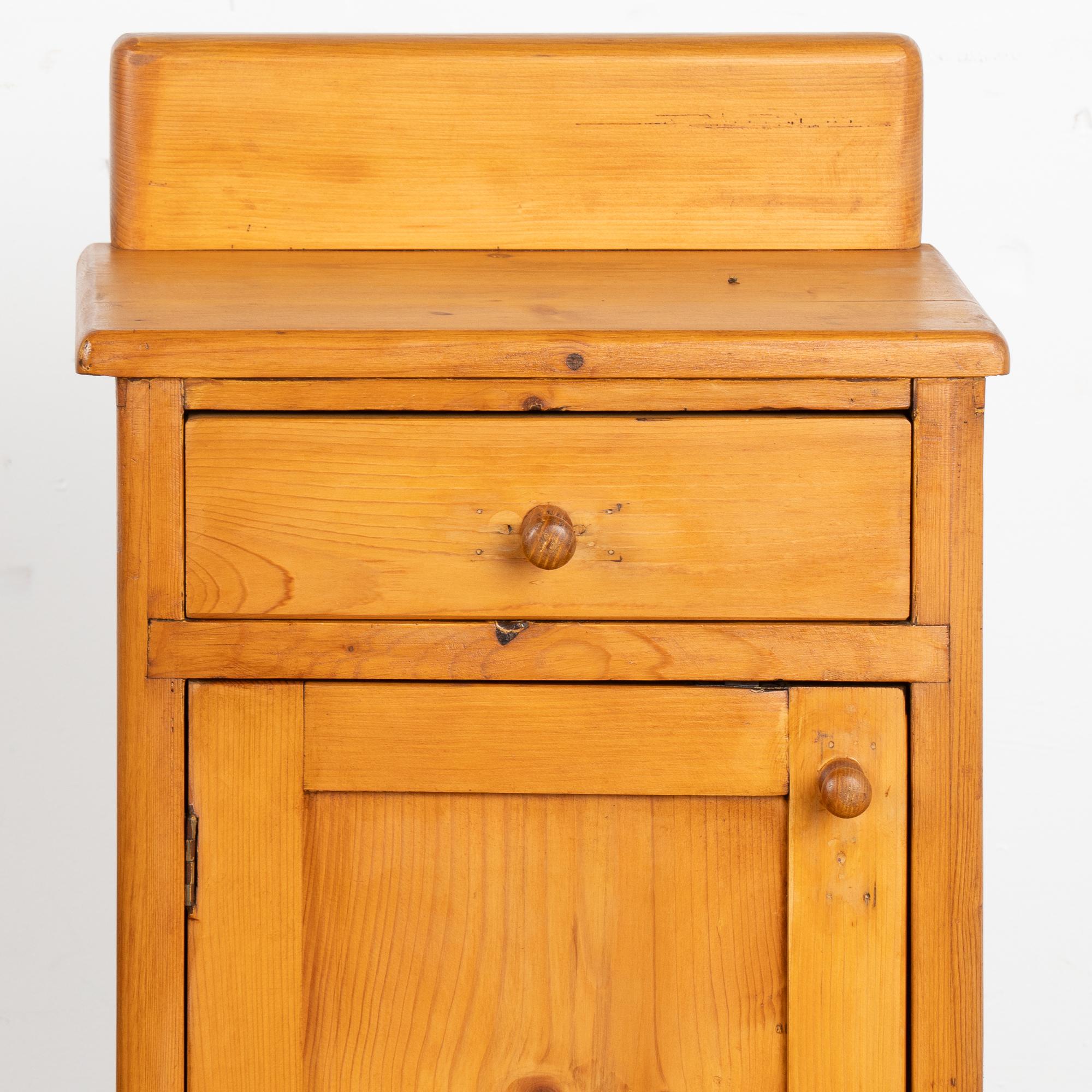 Pair, Small Pine Nightstands, Hungary circa 1900's For Sale 1