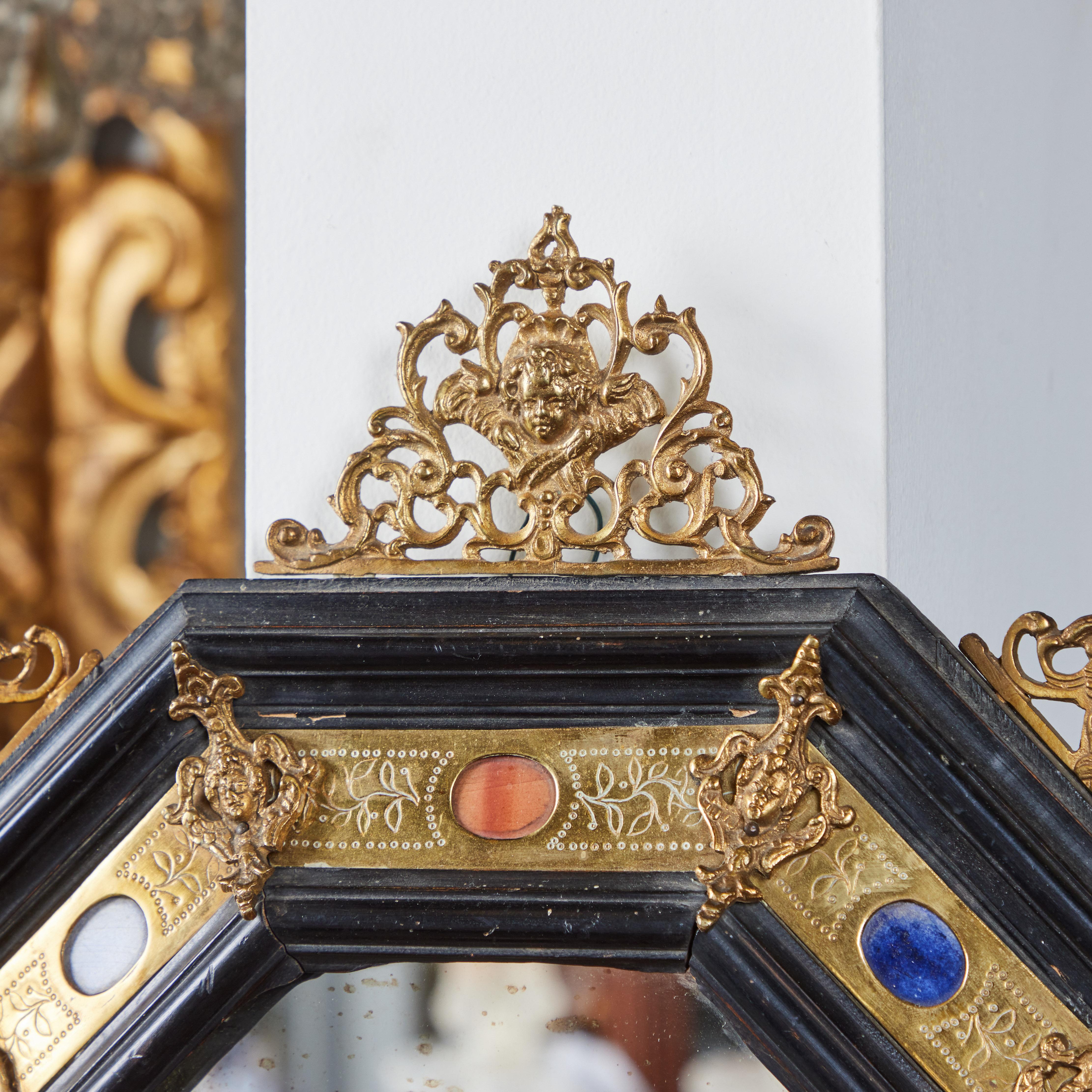 19th Century Pair Small Renaissance Style Mirrors For Sale