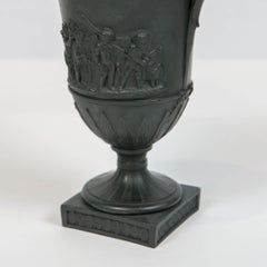 Pair of Small Wedgwood Black Basalt Vases Made circa 1800