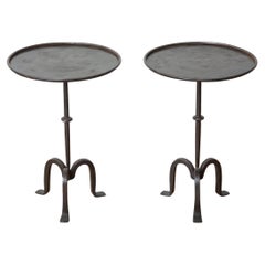 Pair Small Wrought Iron Martini Table, in stock