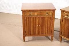Pair of Solid Cherry Kindel Belvedere French Directoire Style Nightstands