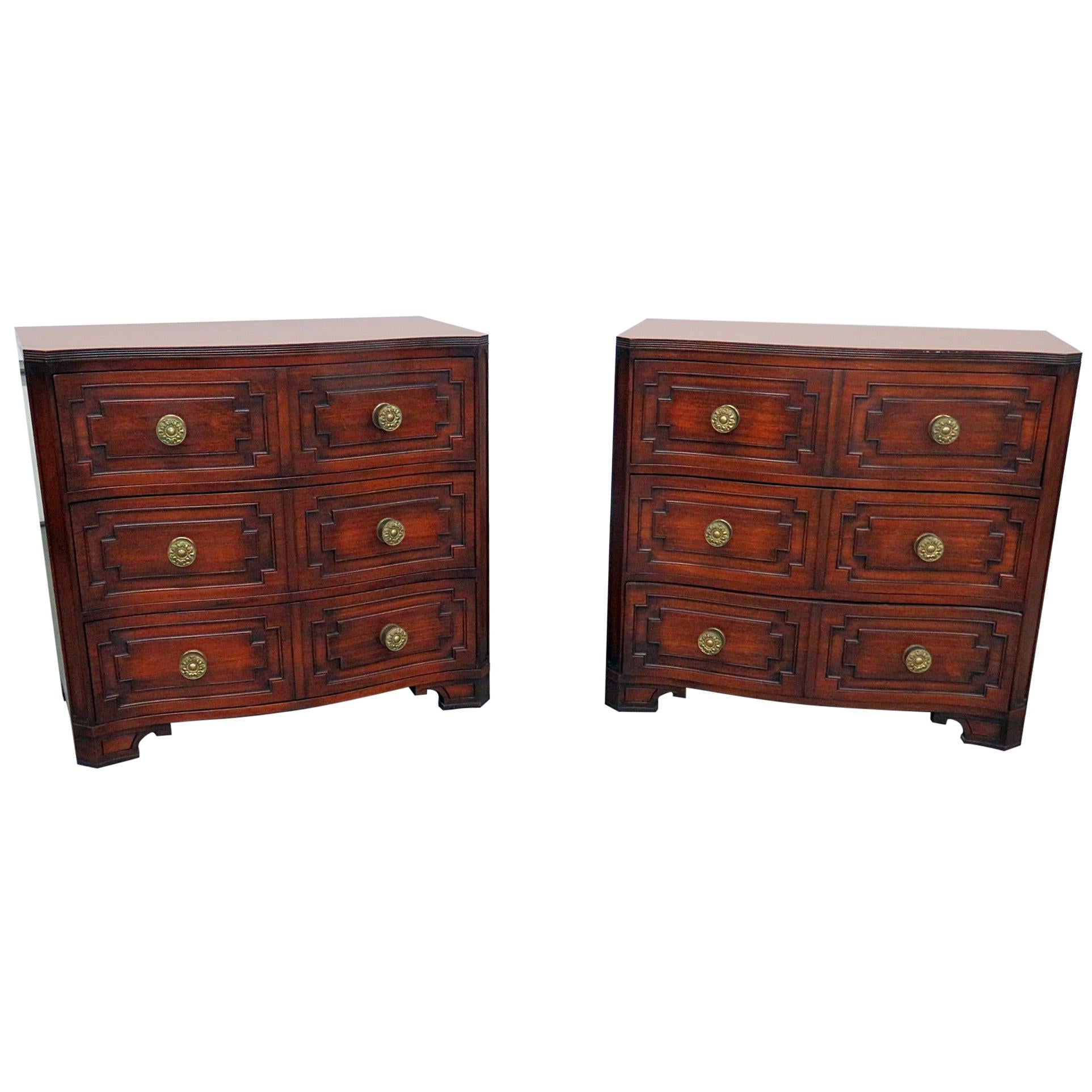 Pair Solid English Regency Mahogany Grosfeld House Commodes Nightstands