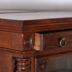 Pair Solid Oak Single Door Bookcases