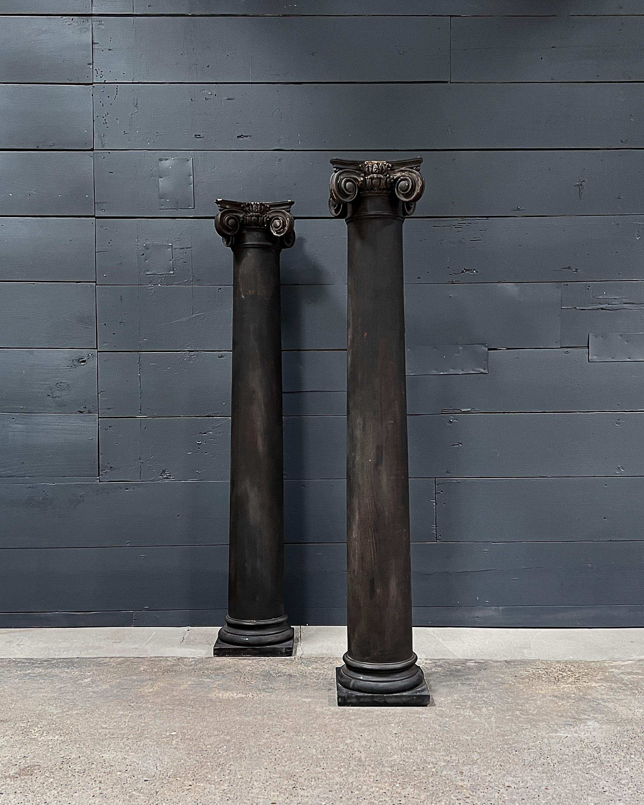'Pair' Solid Reclaimed Ionic Columns For Sale 8