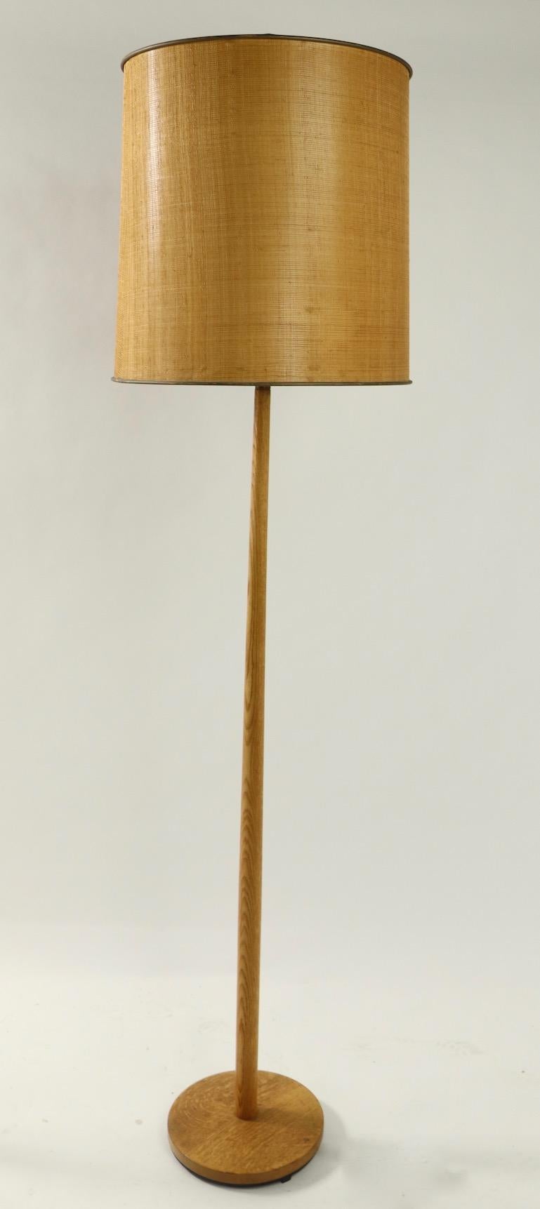Oak Pair of Solid Wood Mid-Century Modern Swedish Floor Lamps