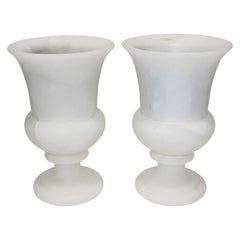 Pair Spanish Alabaster Vases