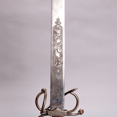 Pair of Spanish Ceremonial Engraved Steel Dueling Swords, 19th Century