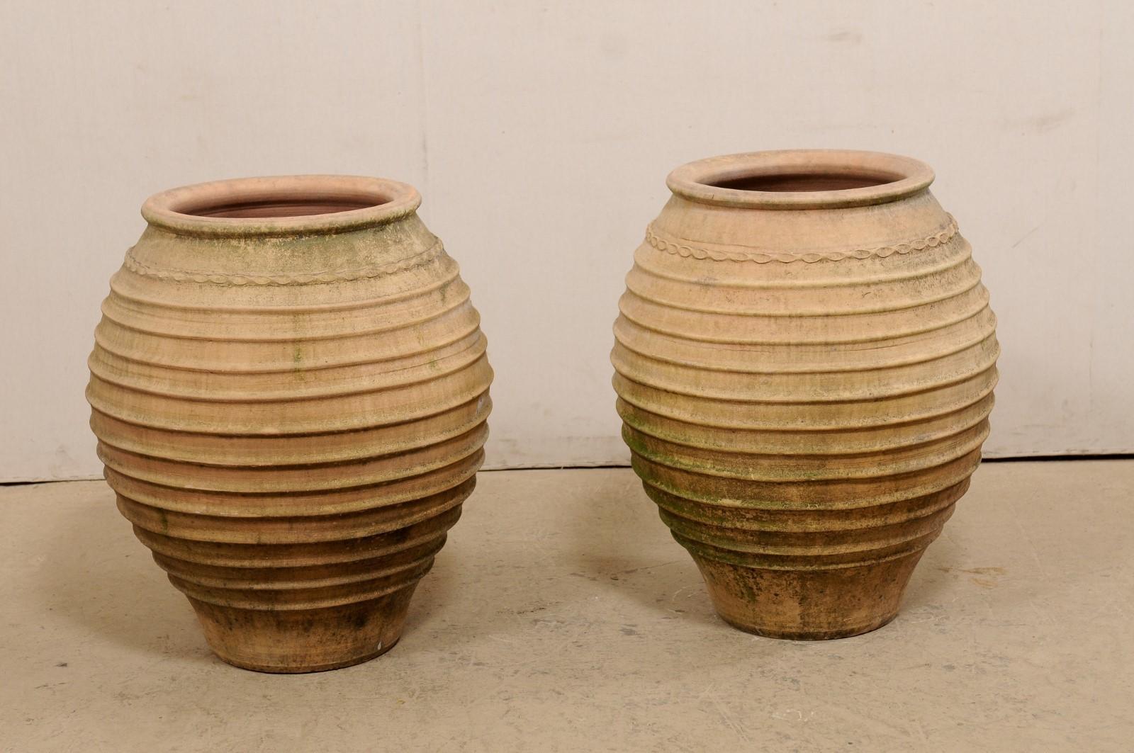 Pair Spanish Terracotta Bulb-Shaped Pots, from the Early 20th Century 2