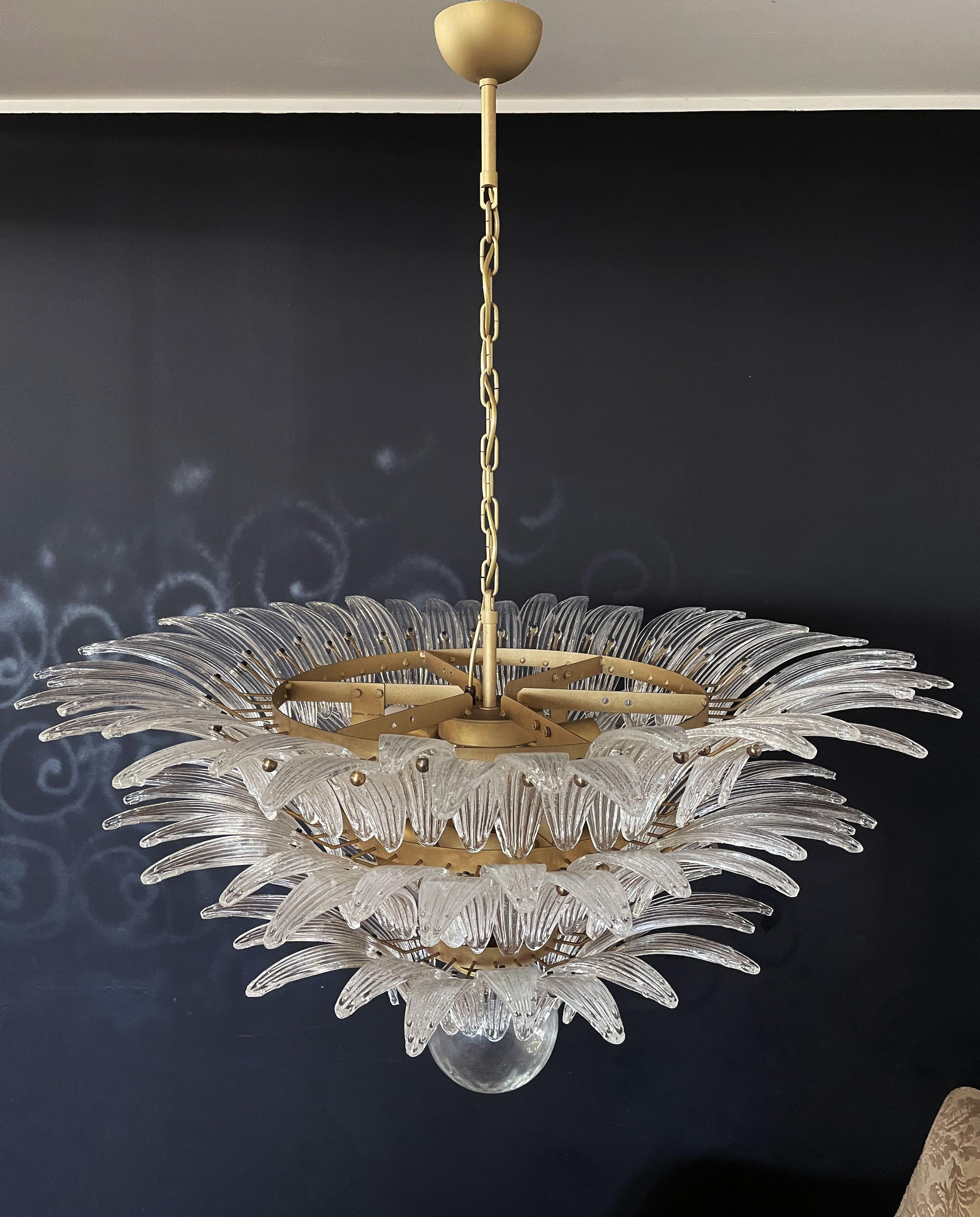 Pair Spectacular Italian Glass Chandeliers, Murano For Sale 11