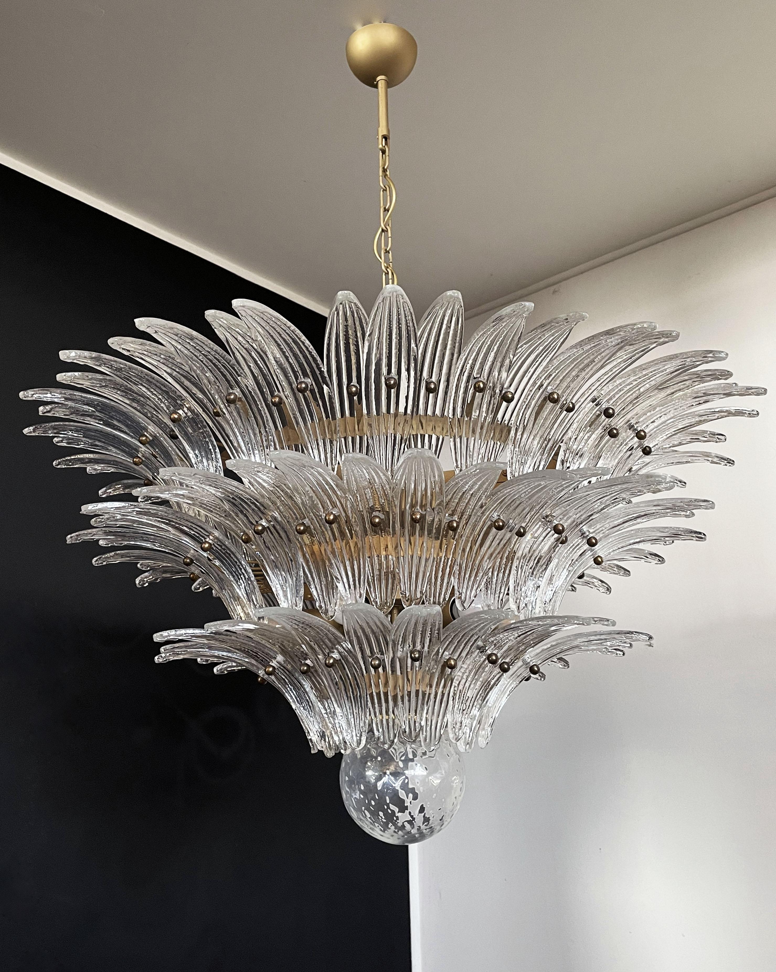 Pair Spectacular Italian Glass Chandeliers, Murano For Sale 1