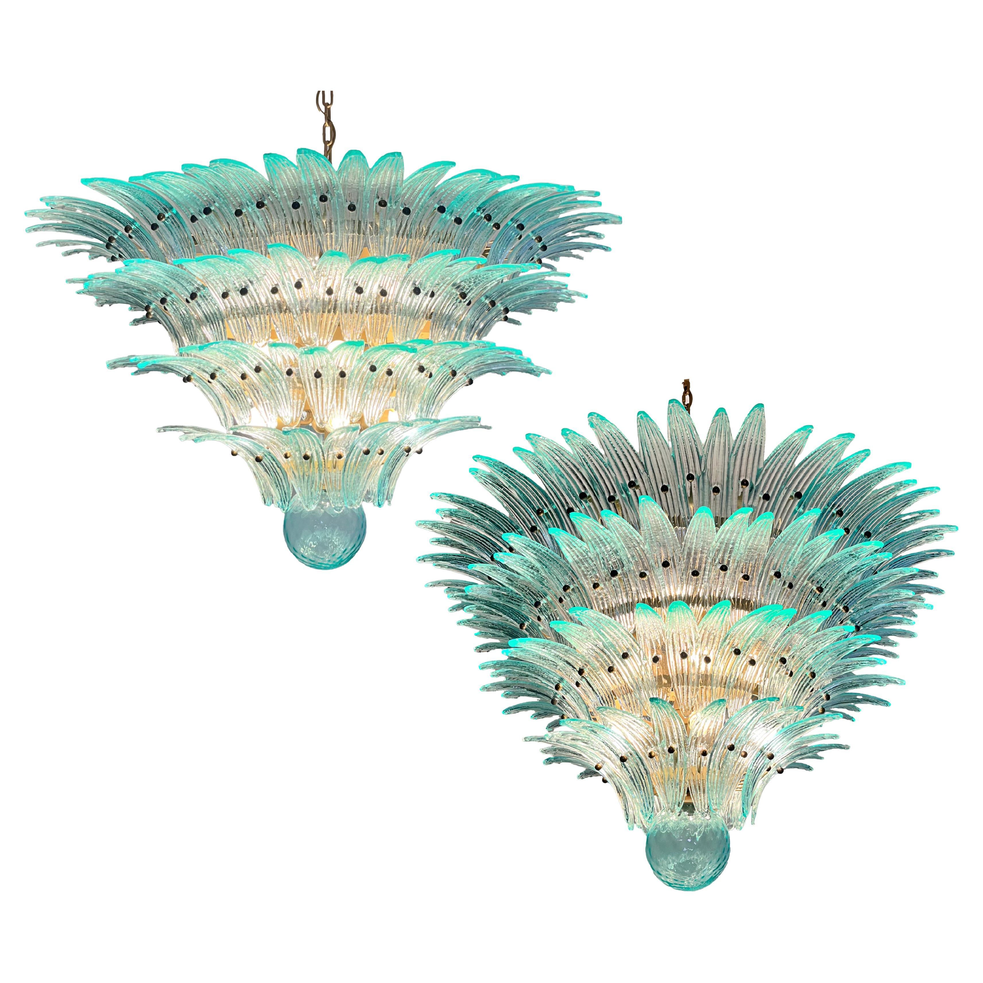 Pareja de espectaculares arañas venecianas, Murano, años 80