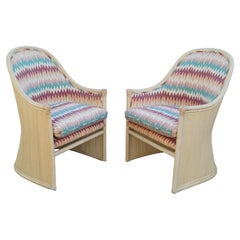 Paire de fauteuils d'appoint Split Reed Side End Henry Olko Willow and Reed Coastal