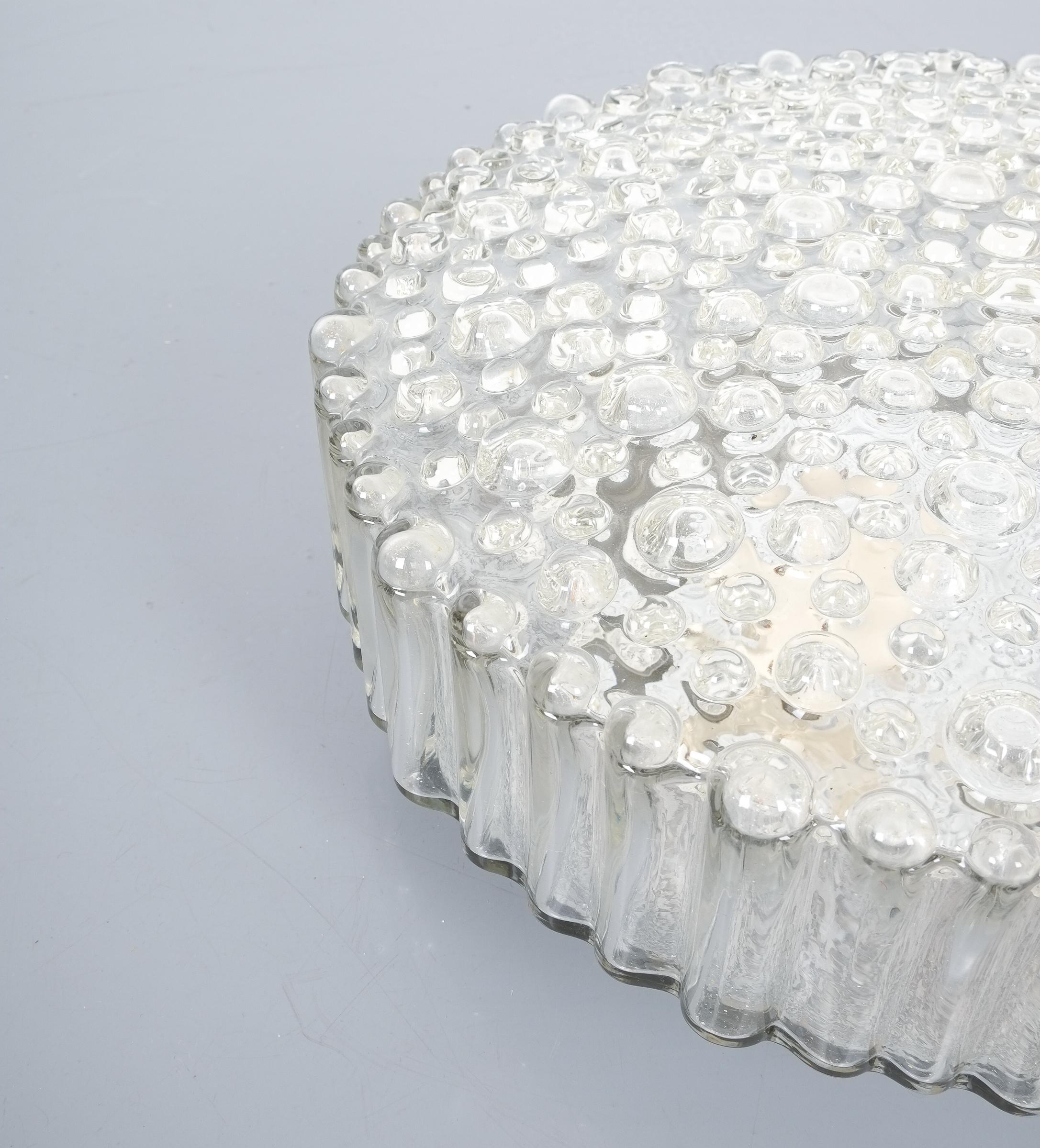 Verre Staff Bubble Glass Flush Mounts (4x) Lampes Lights, 1960 en vente