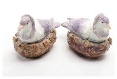 Pair Staffordshire Pearlware Dove or Pigeon Tureens and Covers, Circa 1800