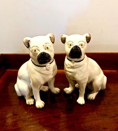 Pair of Staffordshire Pugs, Late 19th Century