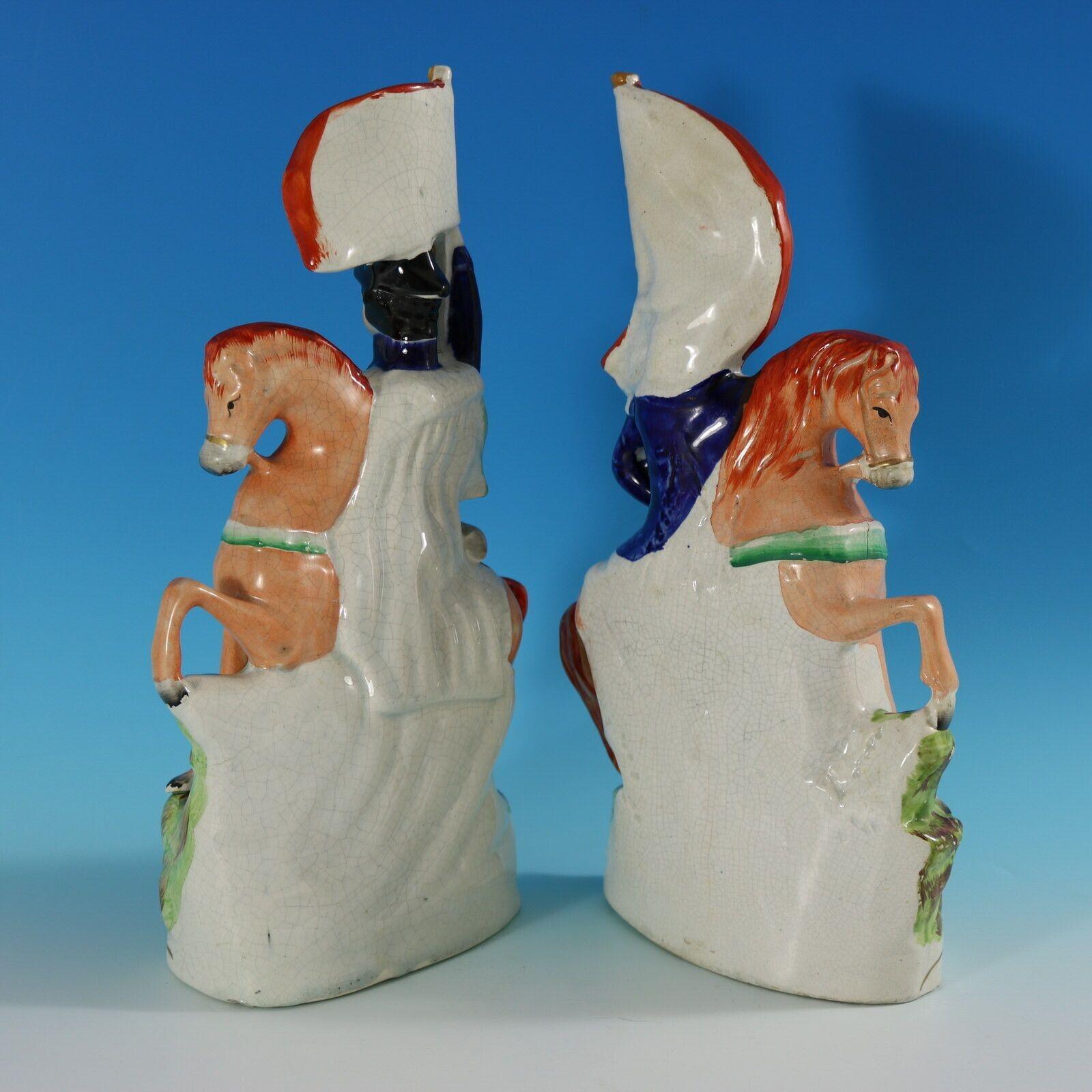 English Pair Staffordshire 'Simpson & Brown' Generals on Horseback For Sale