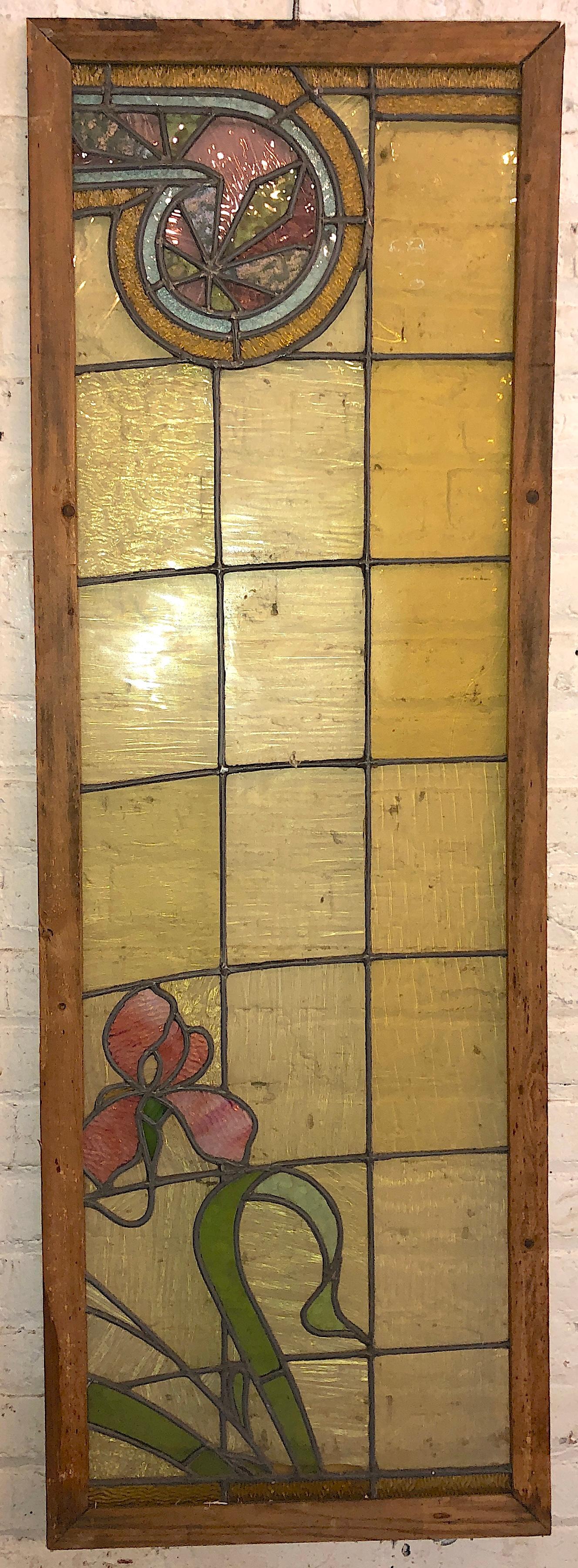 Pair Stained Glass Windows or Transoms 18