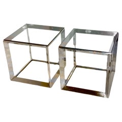 Pair Stainless Steel Russian Doll Tables for Dennis Miller by Rockwell Group