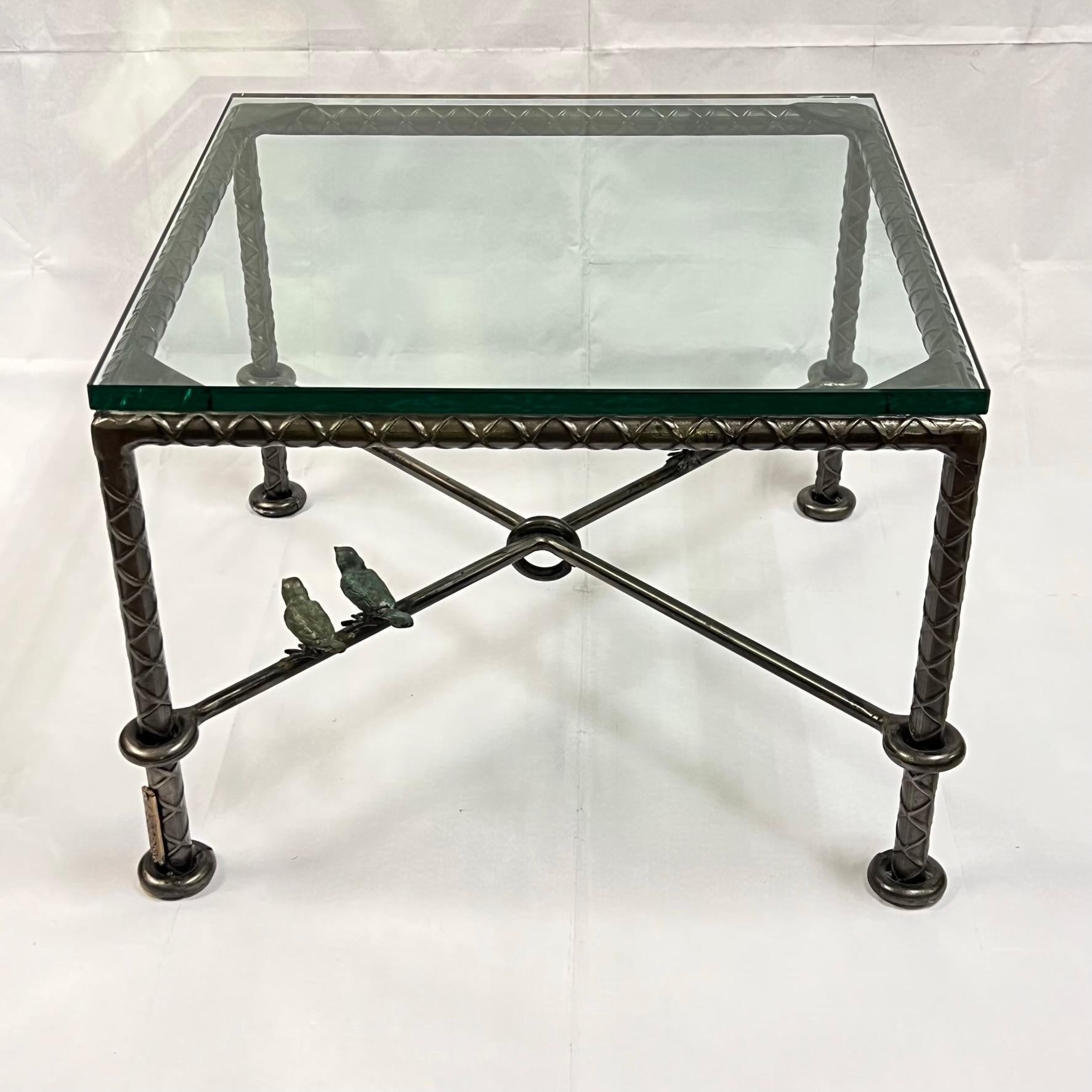 American Pair Steel and Glass Cocktail Tables by Ilana Goor, circa 1985 For Sale