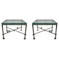 Pair Steel and Glass Cocktail Tables by Ilana Goor, circa 1985