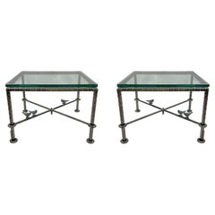 Pair Steel and Glass Cocktail Tables by Ilana Goor, circa 1985