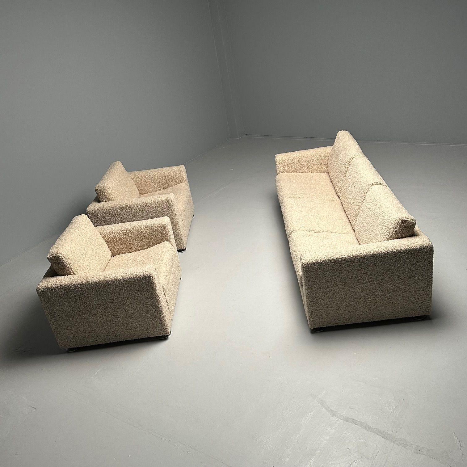 Pair Stendig Arm Chairs, Switzerland, New Luxurious Boucle, Mid-Century Modern For Sale 7