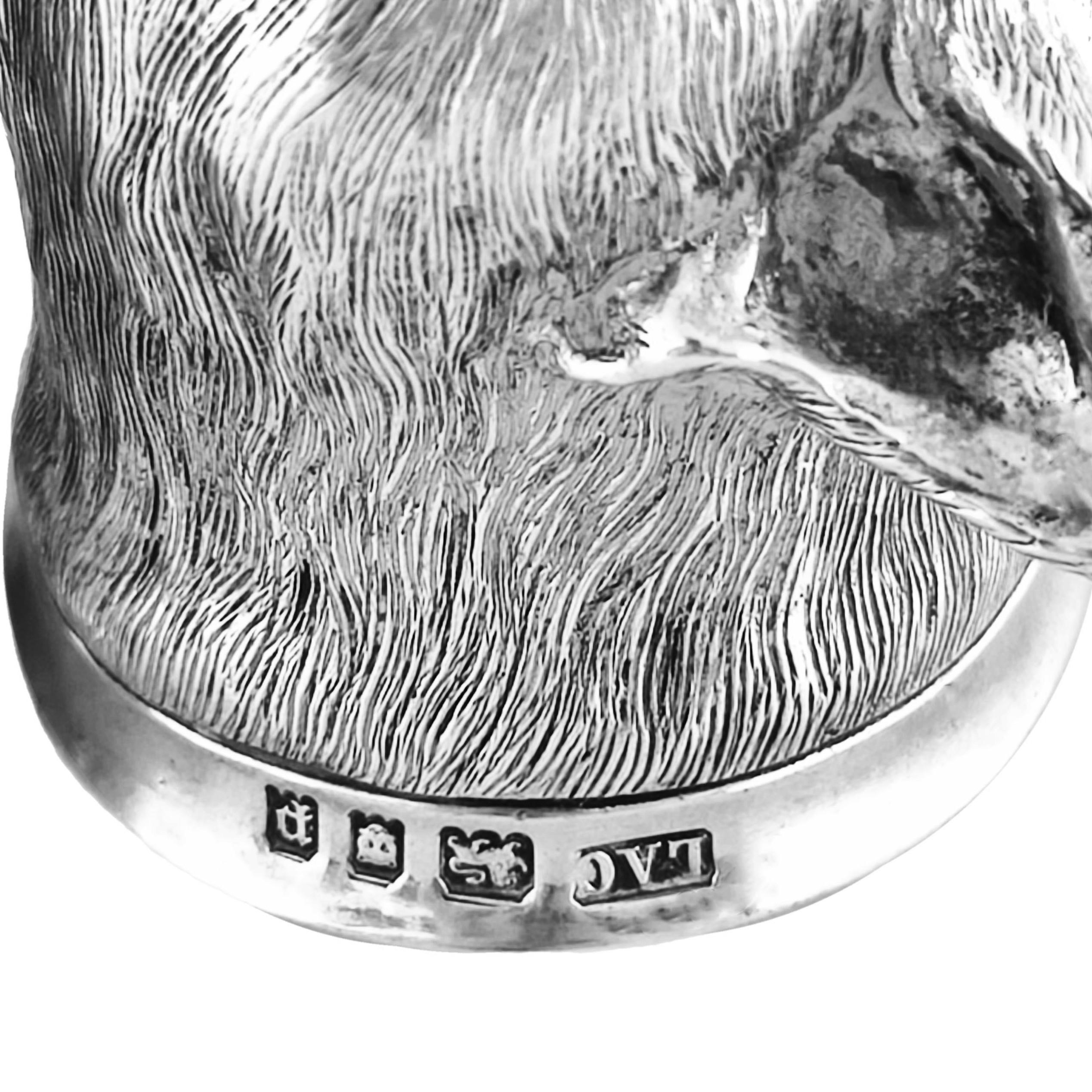 Paar Sterling Silber Fuchskopf Steigbügelbecher Becher Gläser London 1930 im Angebot 2