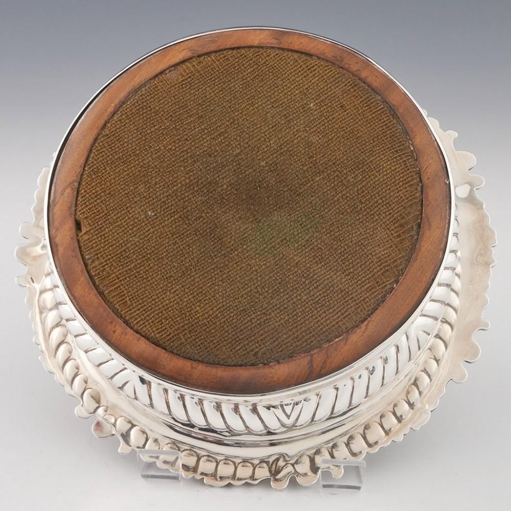 English Pair Sterling Silver Wine Coasters Sheffield, 1821 For Sale