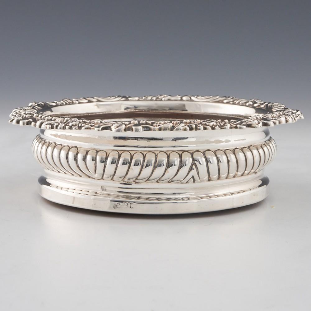 19th Century Pair Sterling Silver Wine Coasters Sheffield, 1821 For Sale