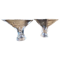 Paire de vases "Bouquet" Steuben en forme de trompette