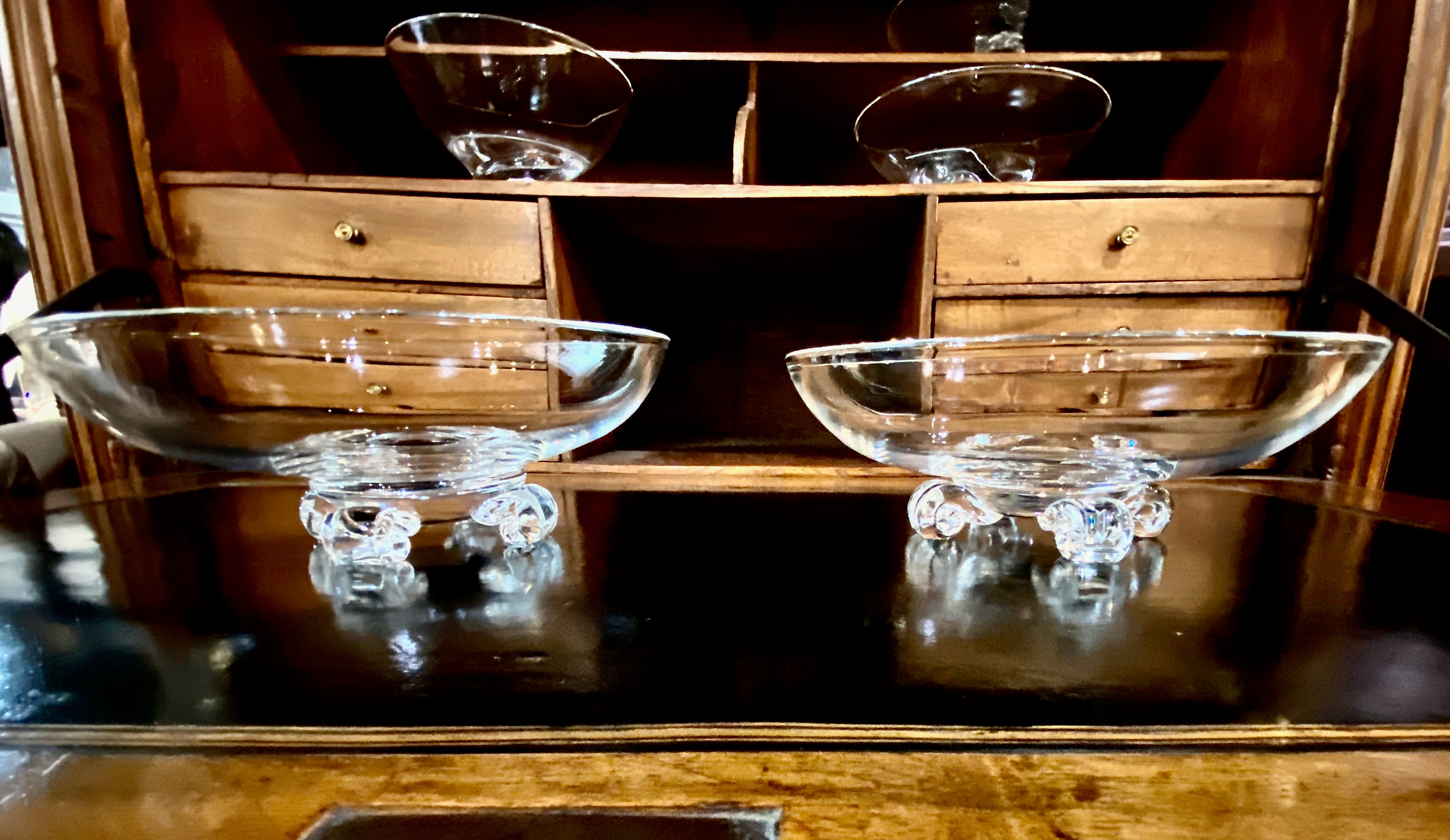 American Pair Steuben Bowls, c. 1950-1960 For Sale