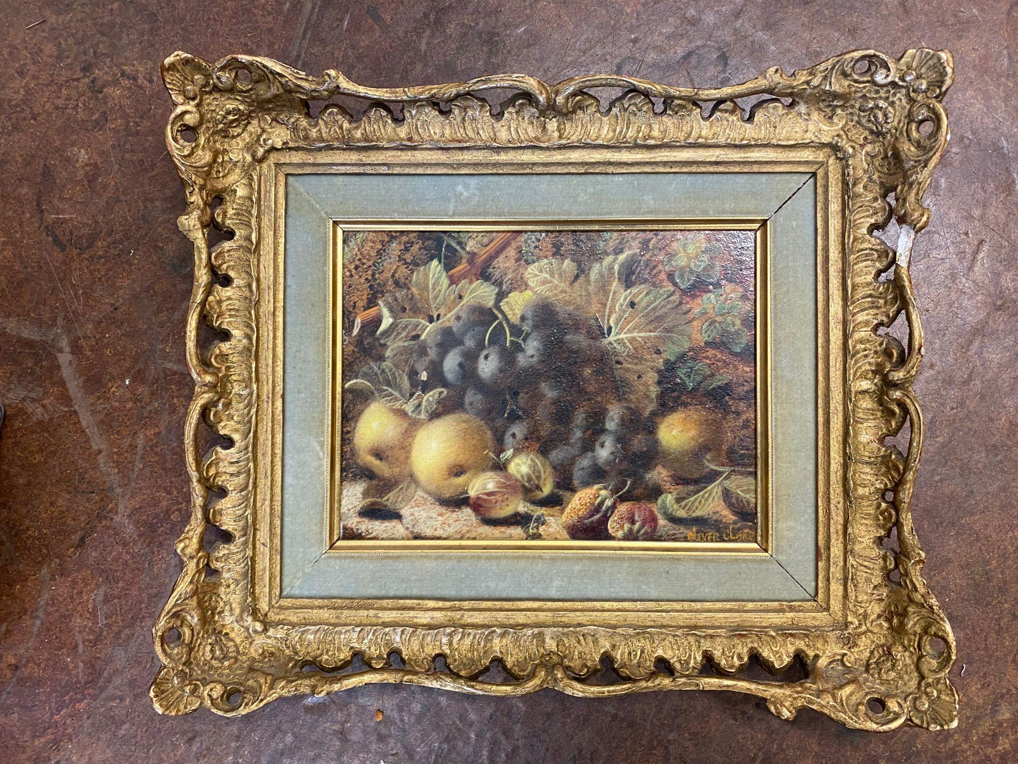 Oliver Clare (British, 1853-1927)
Pair of Still life oil paintings on board, each signed ‘Oliver Clare’
Set in gilded gesso frames.