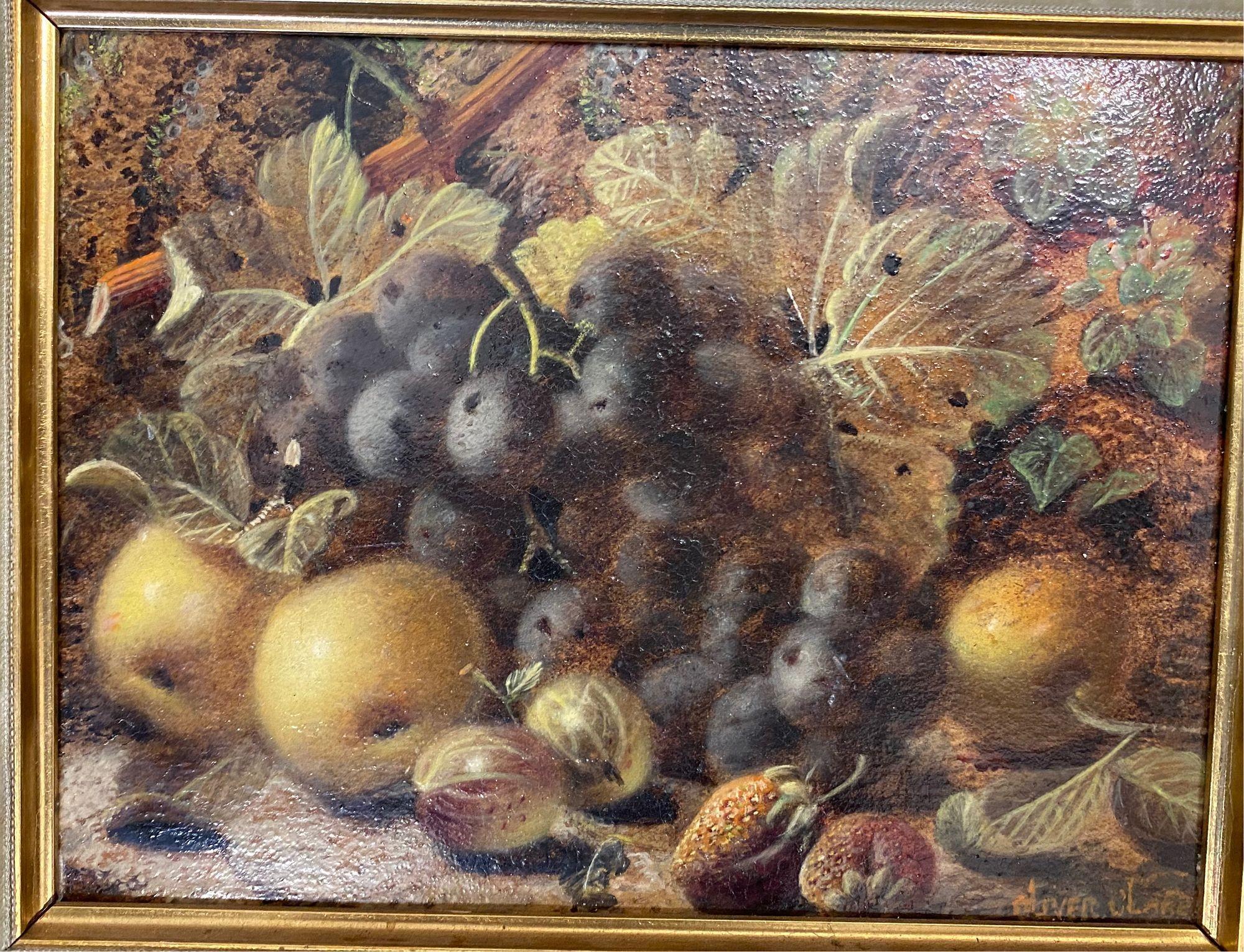 Hand-Painted Pair Still Life Oil Paintings by Oliver Clare For Sale
