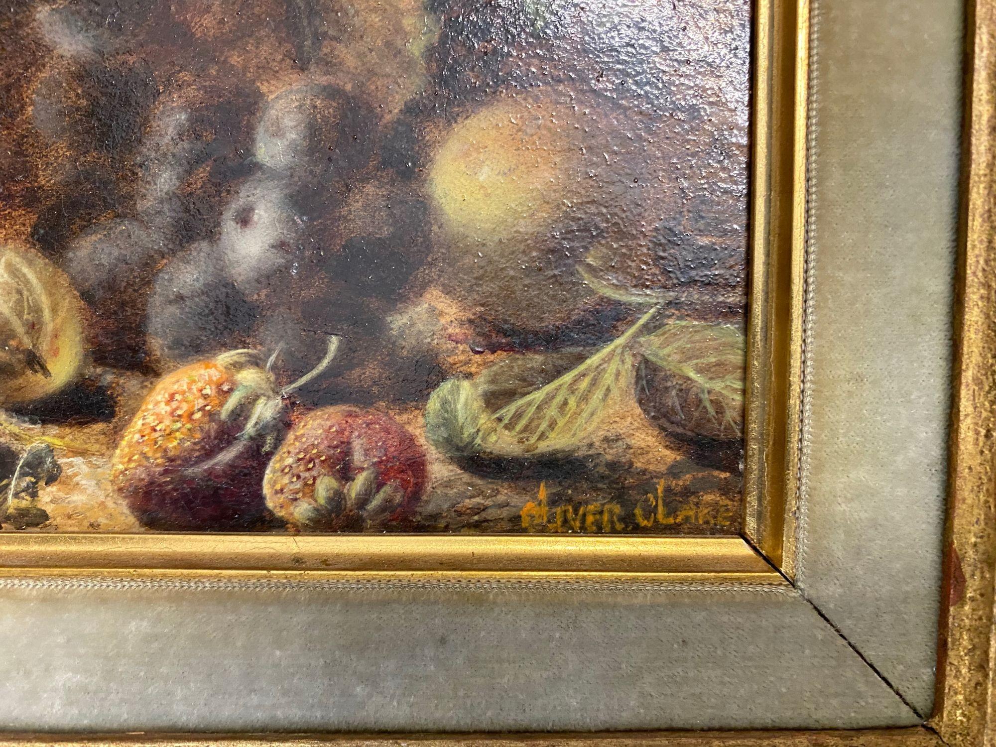 19th Century Pair Still Life Oil Paintings by Oliver Clare For Sale