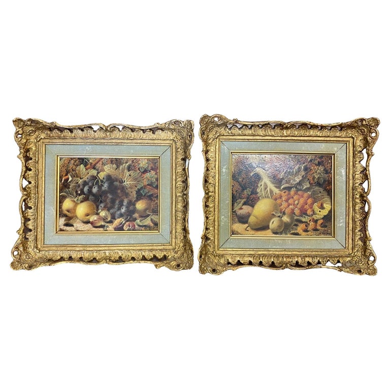 Pair Still Life Oil Paintings by Oliver Clare For Sale at 1stDibs