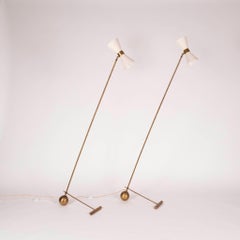 Pair Stilnovo Double-Light Adjustable Floor Lamps