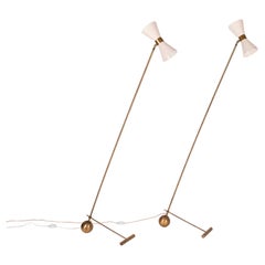Pair Stilnovo Double-Light Adjustable Floor Lamps