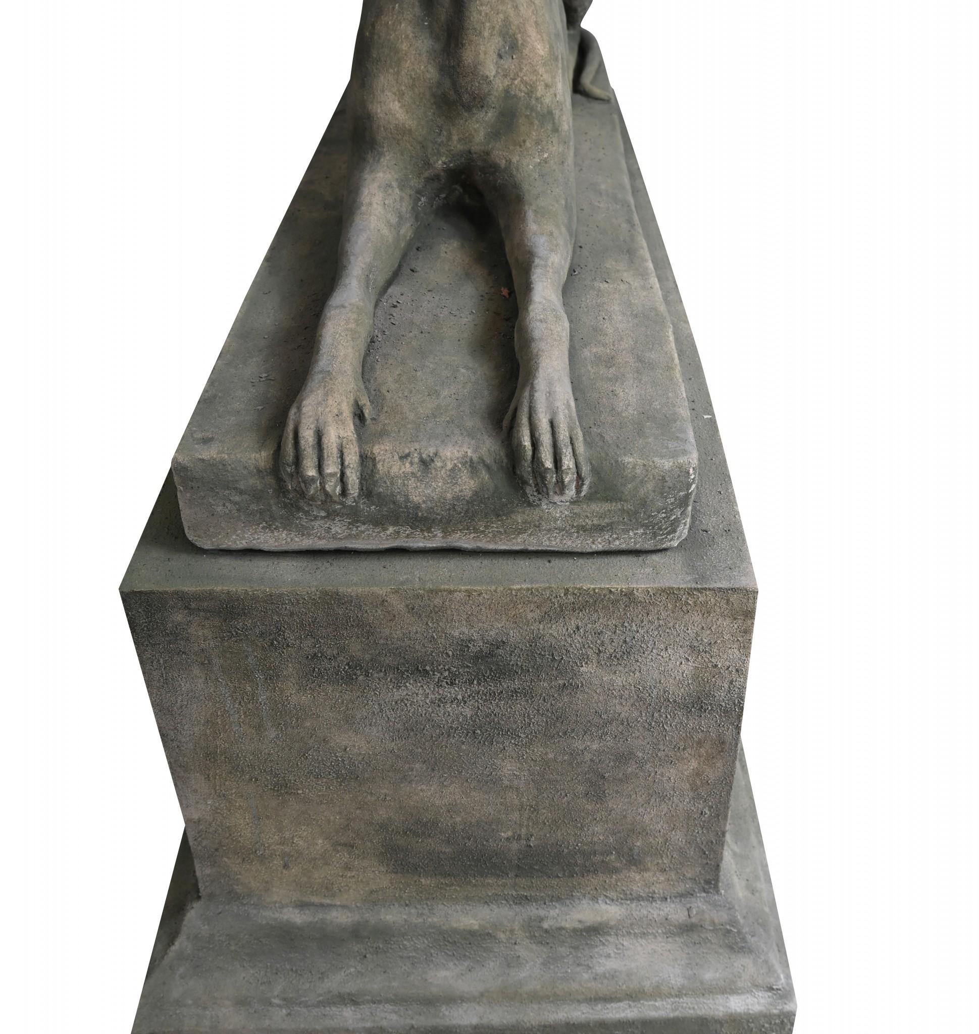 Pair Stone Garden Dogs Austin and Seeley Greyhound Whippet For Sale 5