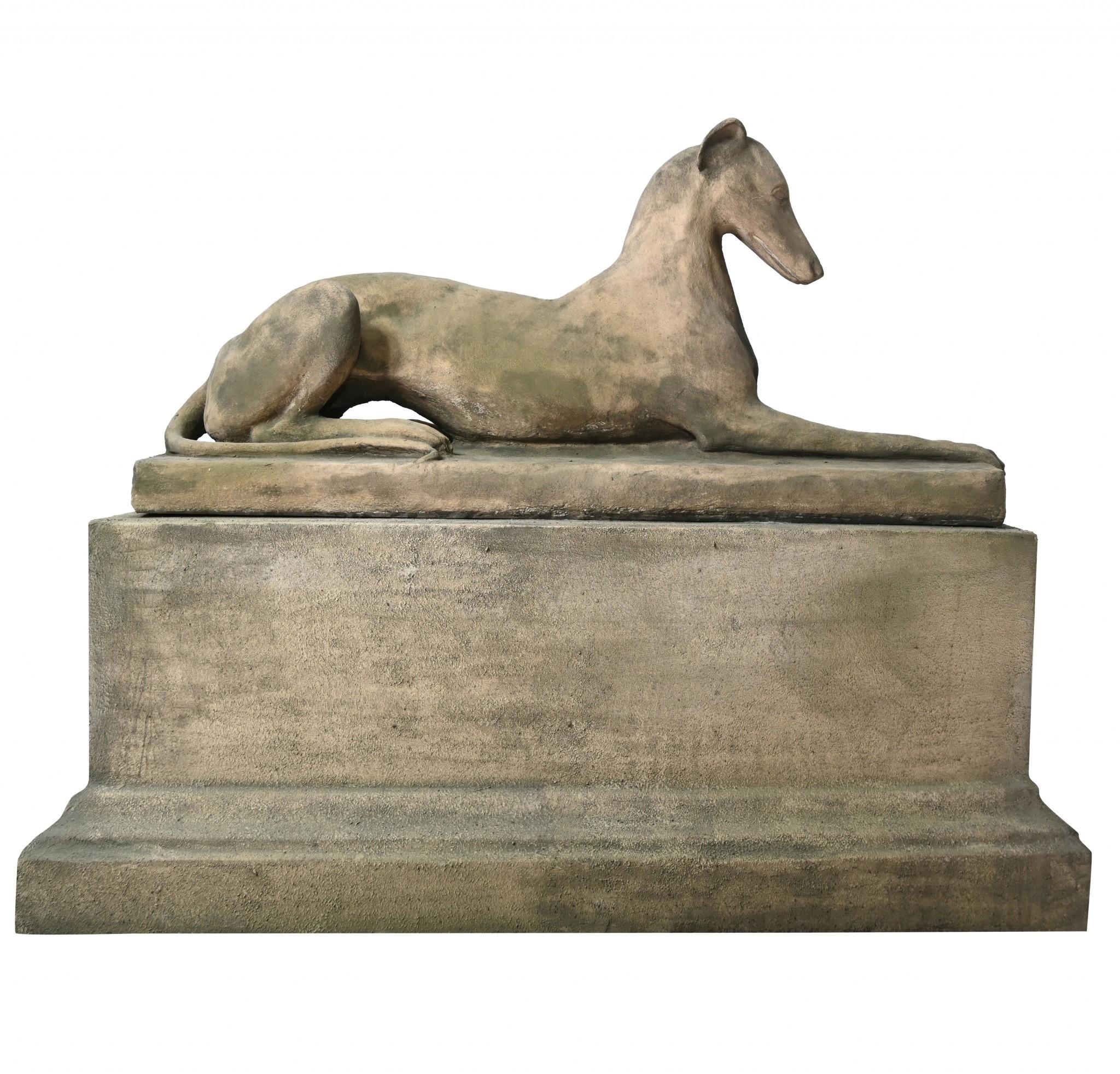 Pair Stone Garden Dogs Austin and Seeley Greyhound Whippet For Sale 2