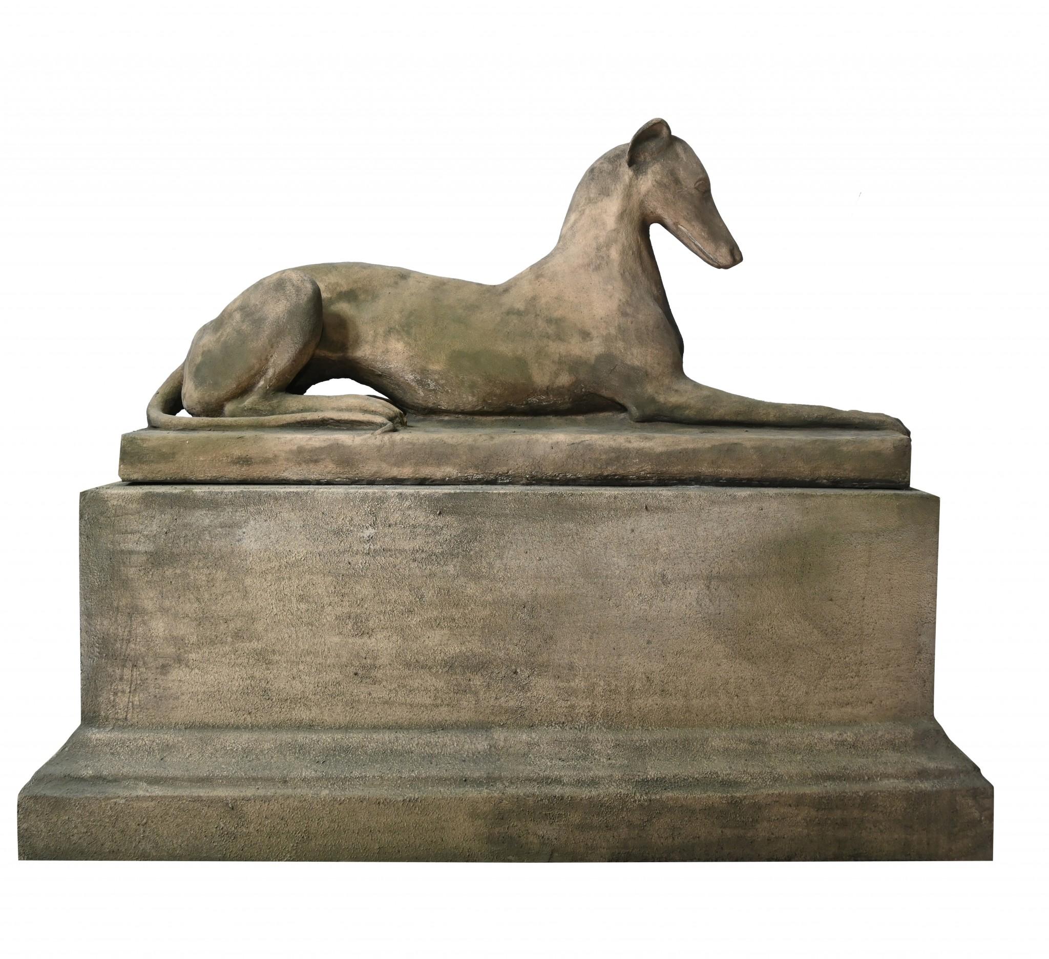 Pair Stone Garden Dogs Austin and Seeley Greyhound Whippet For Sale 4