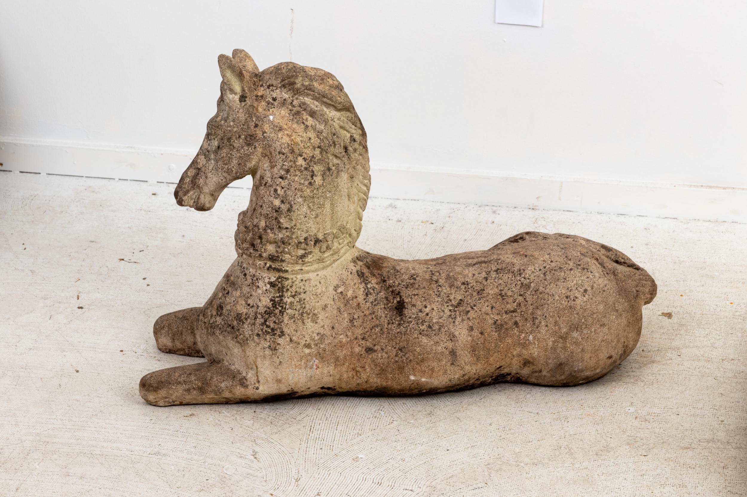French Pair Stone Horses