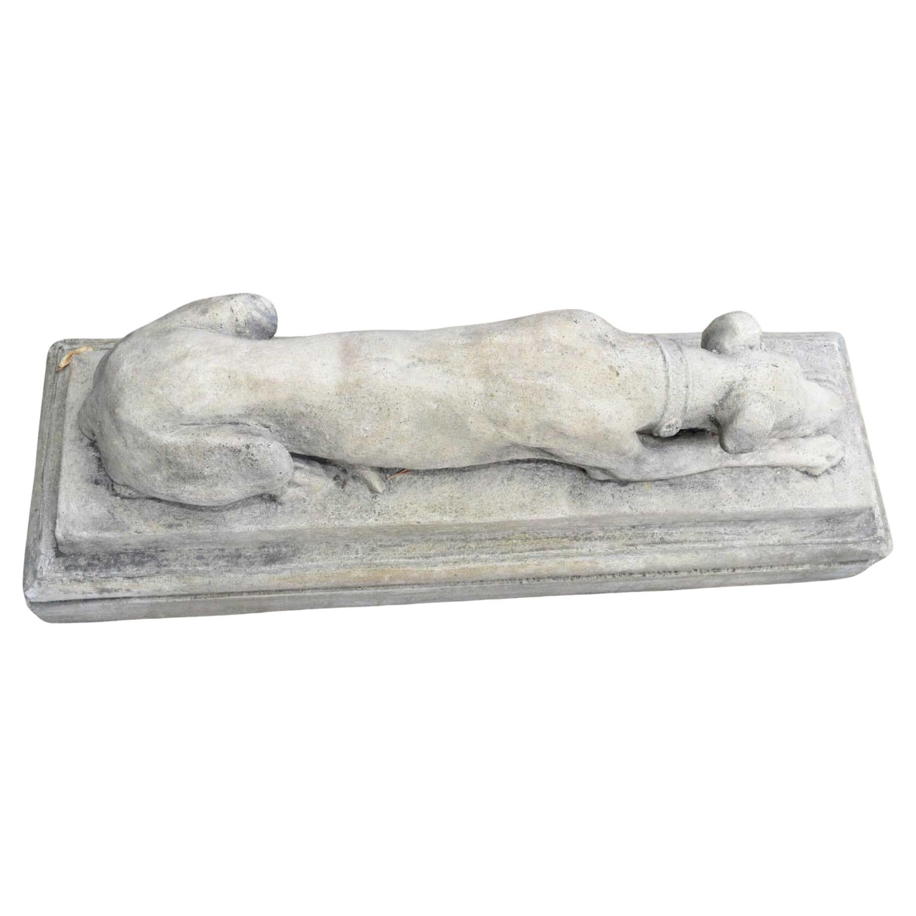 Wonderful pair of English sleeping hound statues
Great pair of classical gatekeeper dogs
Made from re-constitued stone
Please let us know if you would like to view this piece in our Canonbury Antiques Herts showroom, just 25 minutes north of London